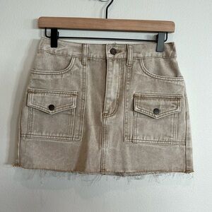 Sincerely Jules Tan Denim Mini Skirt